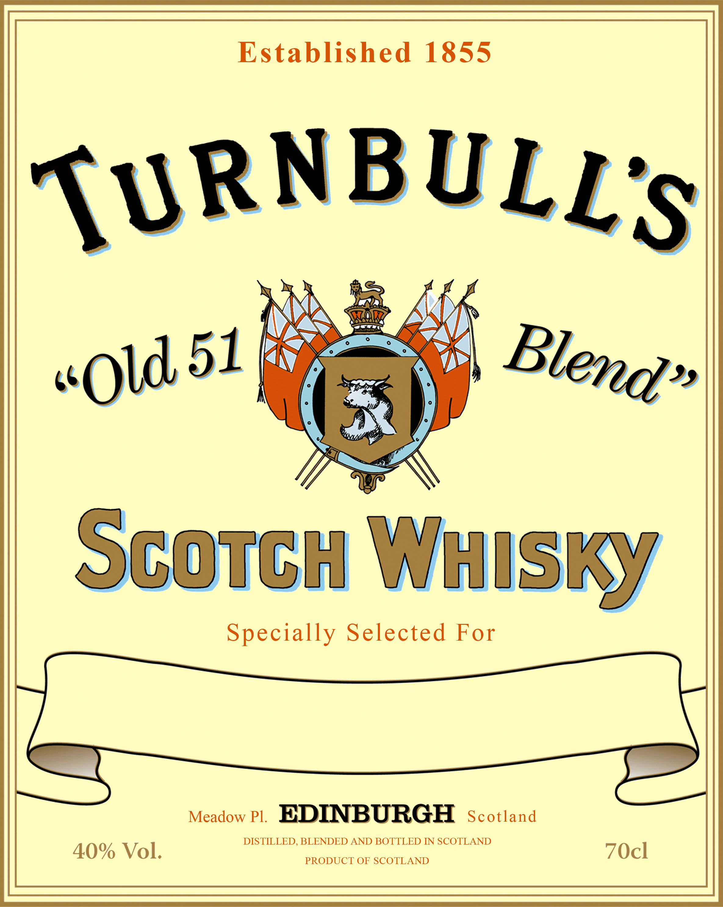 Turnbull’s Old 51 Blend Scotch Whisky Label